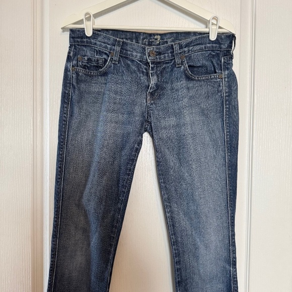 7 For all mankind women's jeans 29 mid rise straight leg Edie dark wash denim - Picture 1 of 10